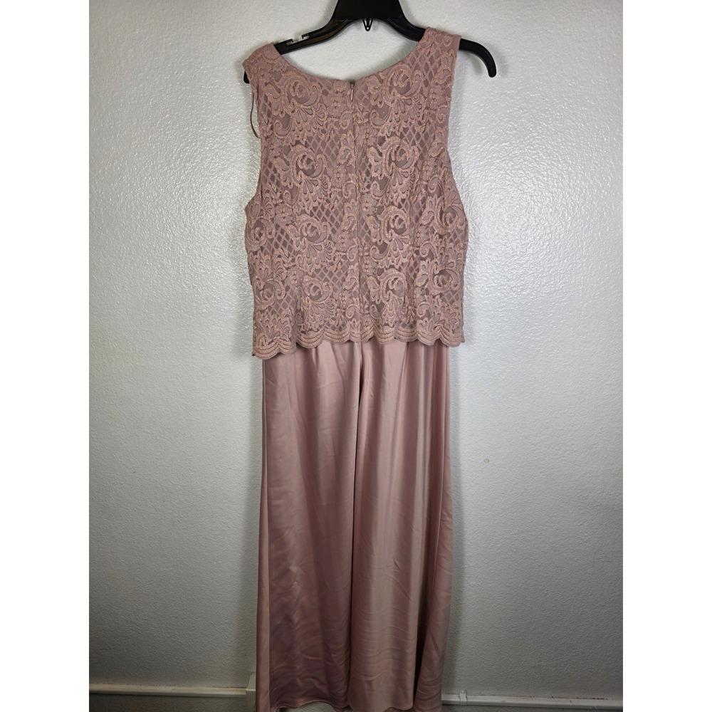 Alex Evenings Petite 14P Lace Bodice Sleeveless Maxi Gown Mauve Pink - Picture 2 of 5
